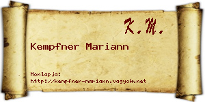 Kempfner Mariann névjegykártya